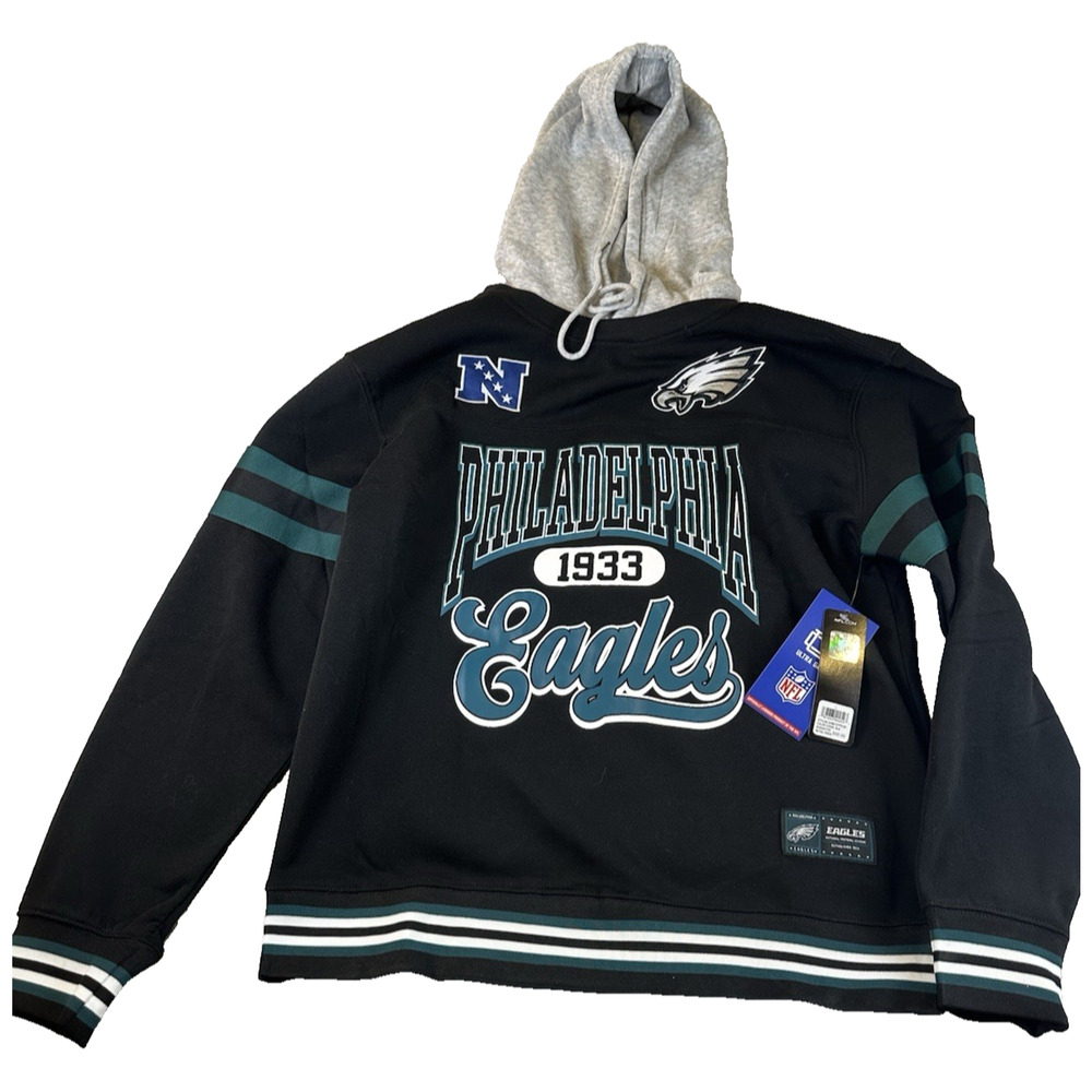 Philadelphia Eagles NFL Hoodie Mens Large - Ultra Game Black Gray Pullover NWT